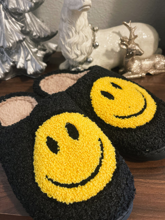 Black/Black Smile Slippers