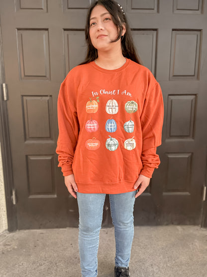 Pumpkin Crewneck (In Christ I am..)