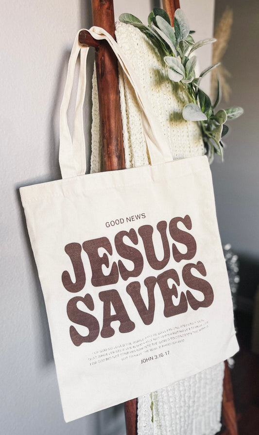 Jesus Saves Tote Bag