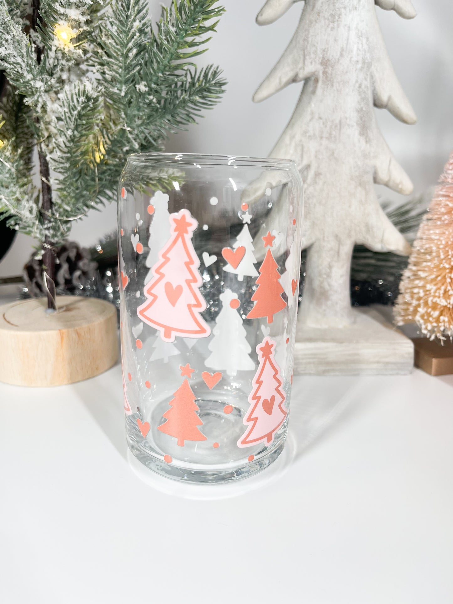 Pink Christmas! Glass Cup