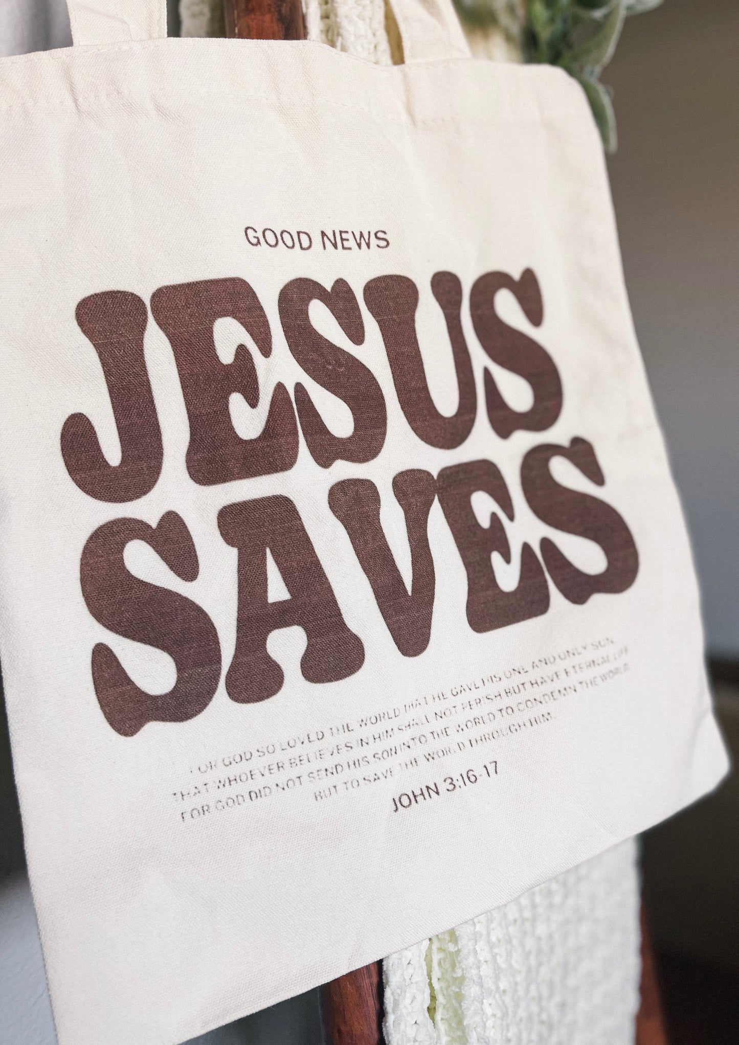 Jesus Saves Tote Bag