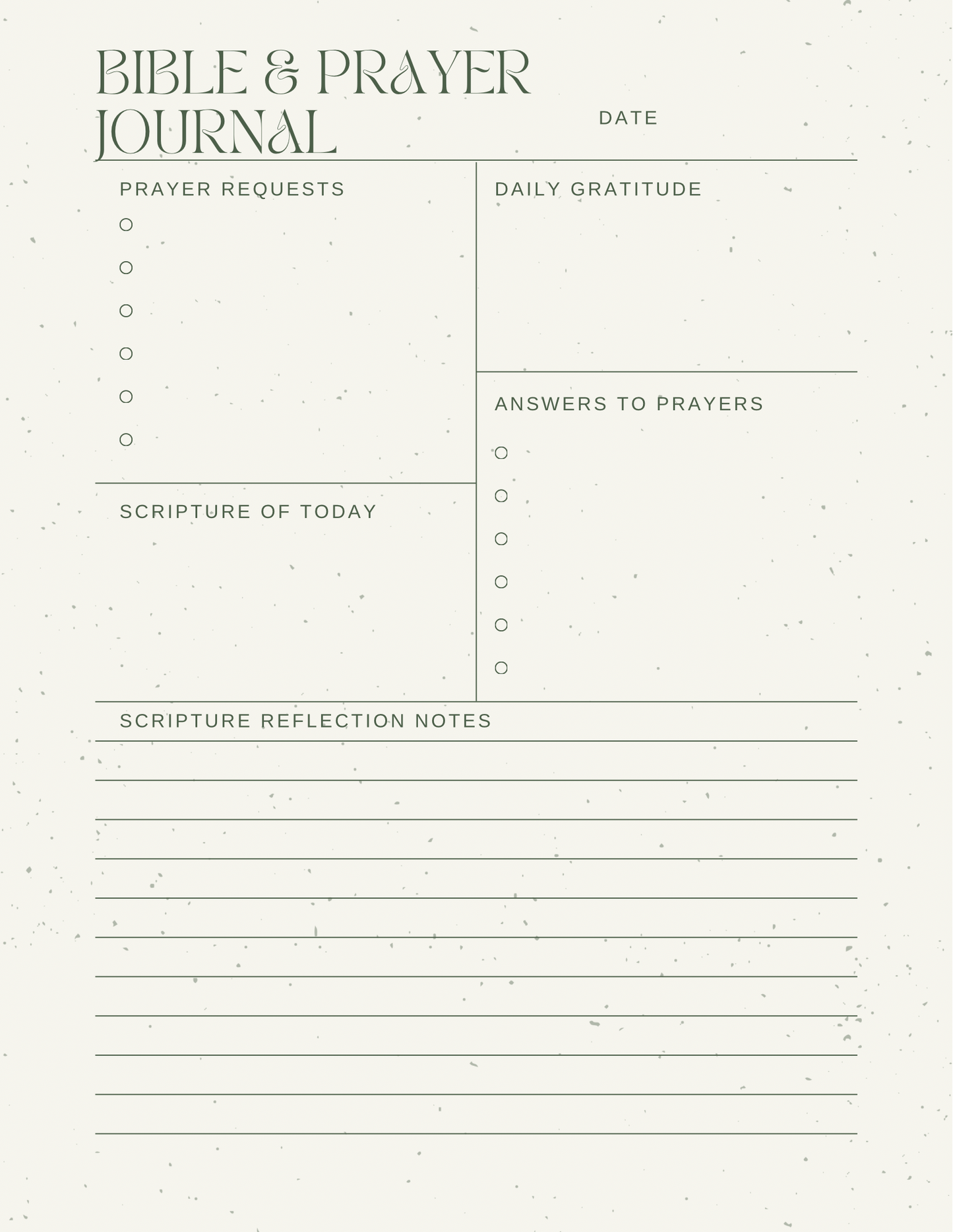 Bible and Prayer Journal Template