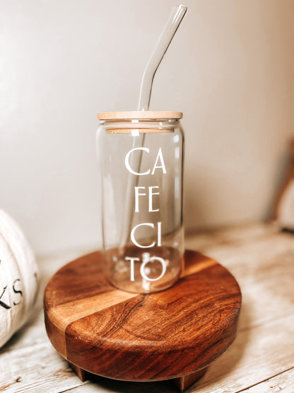 Cafecito Glass Can Cup